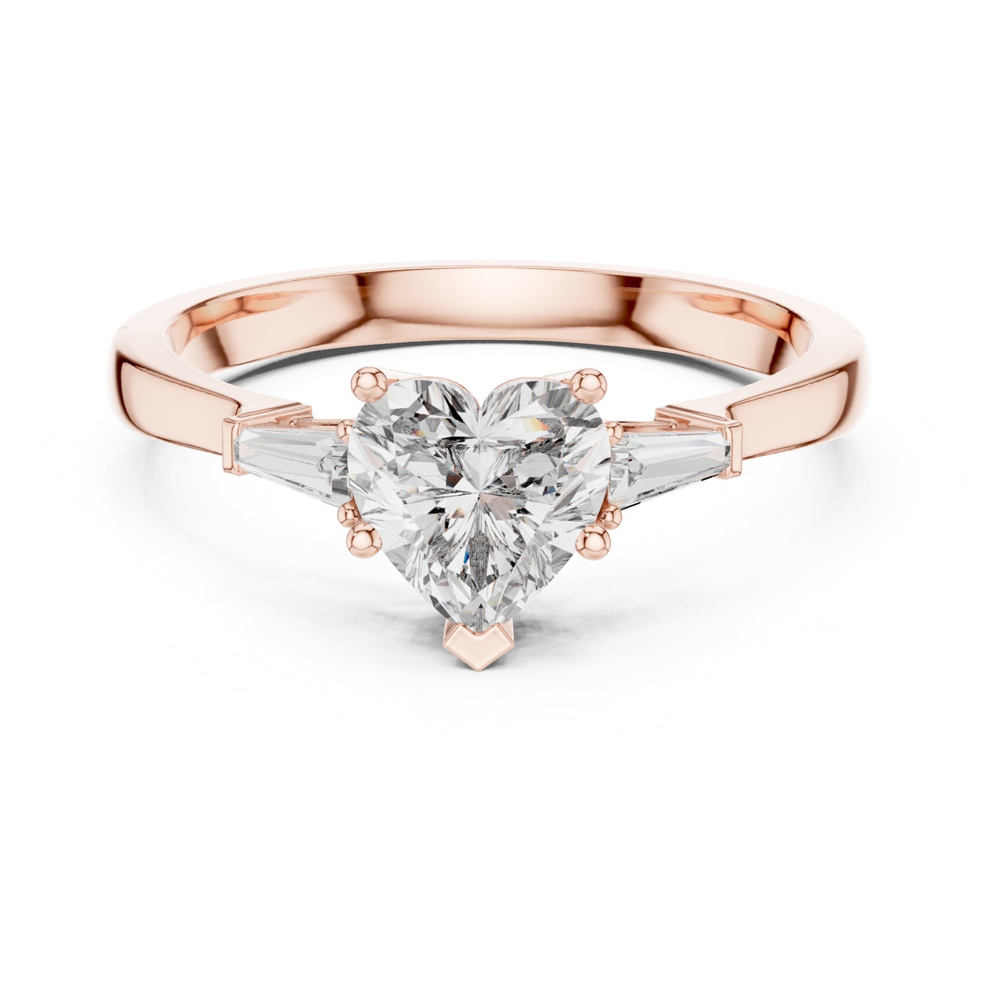 Amara 1 Carat Heart Lab Grown Diamond Graduated Three Stone Ring