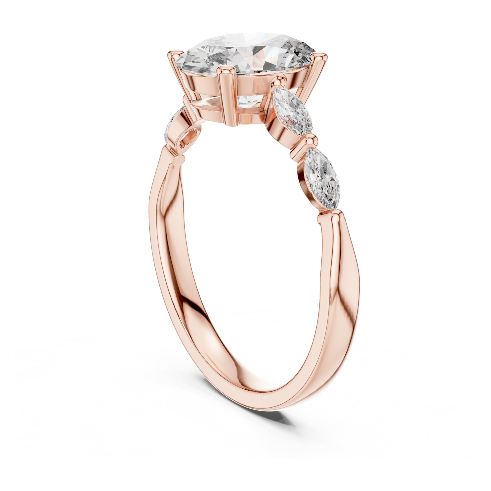 Flora 5 Carat Oval Lab Grown Diamond Engagement Ring