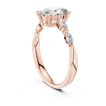 Flora 5 Carat Oval Lab Grown Diamond Engagement Ring
