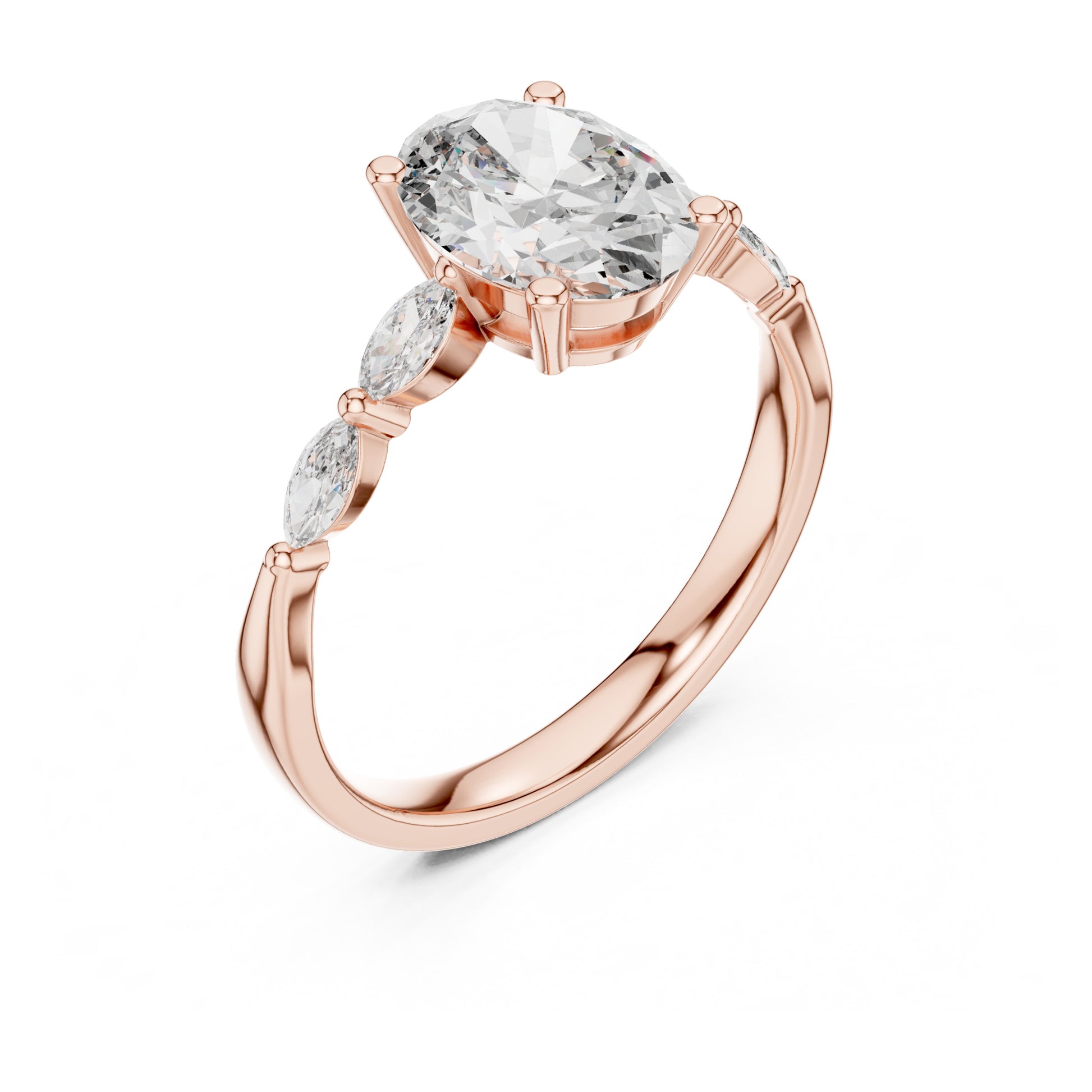 Flora 5 Carat Oval Lab Grown Diamond Engagement Ring