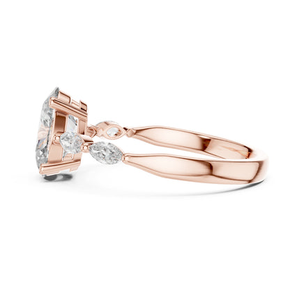 Flora 5 Carat Oval Lab Grown Diamond Engagement Ring