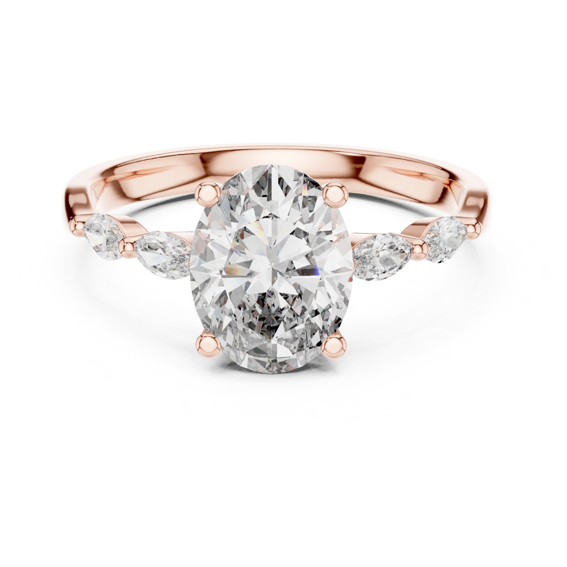 Flora 5 Carat Oval Lab Grown Diamond Engagement Ring