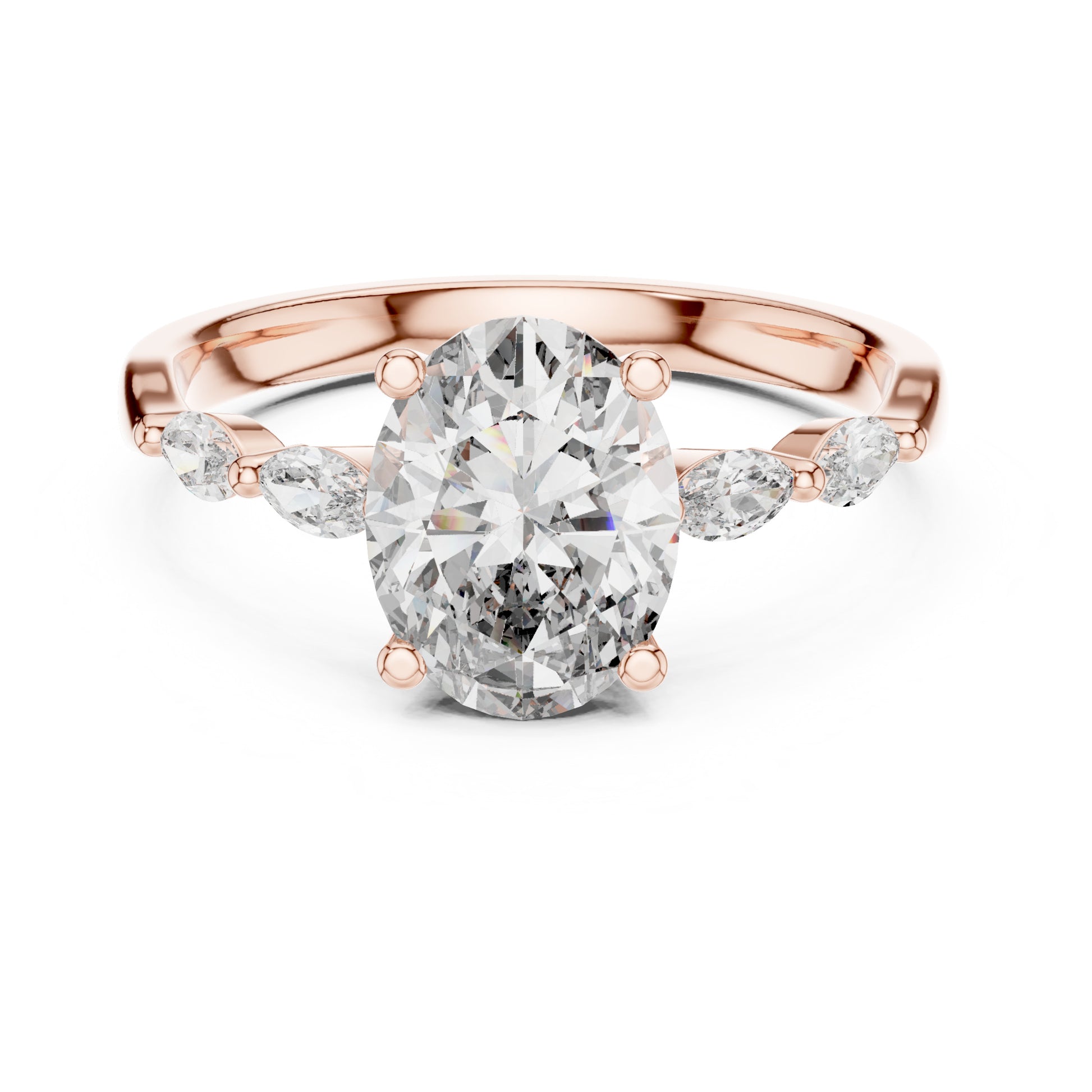 Flora 5 Carat Oval Lab Grown Diamond Engagement Ring