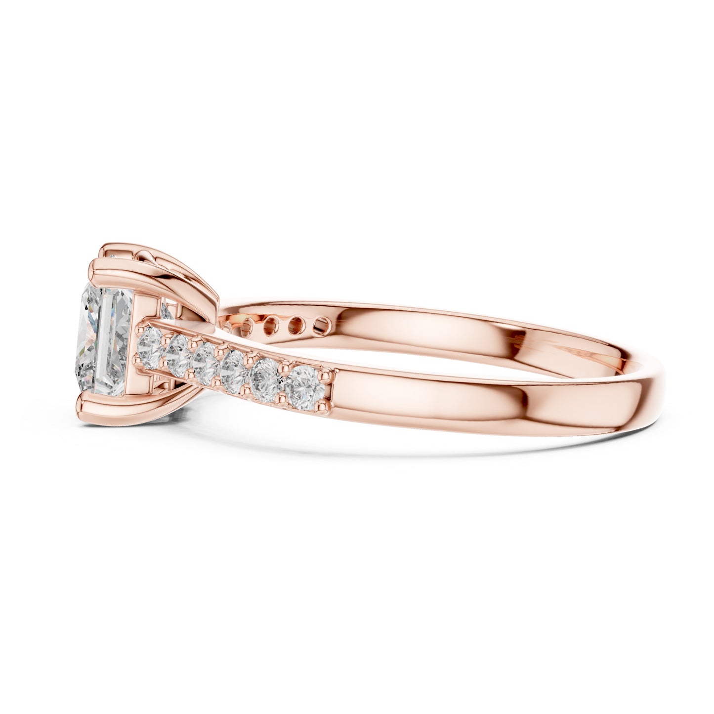 Vera 1 Carat Princess Lab Grown Diamond Graduated Engagement Ring