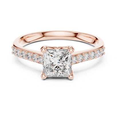 Vera 1 Carat Princess Lab Grown Diamond Graduated Engagement Ring