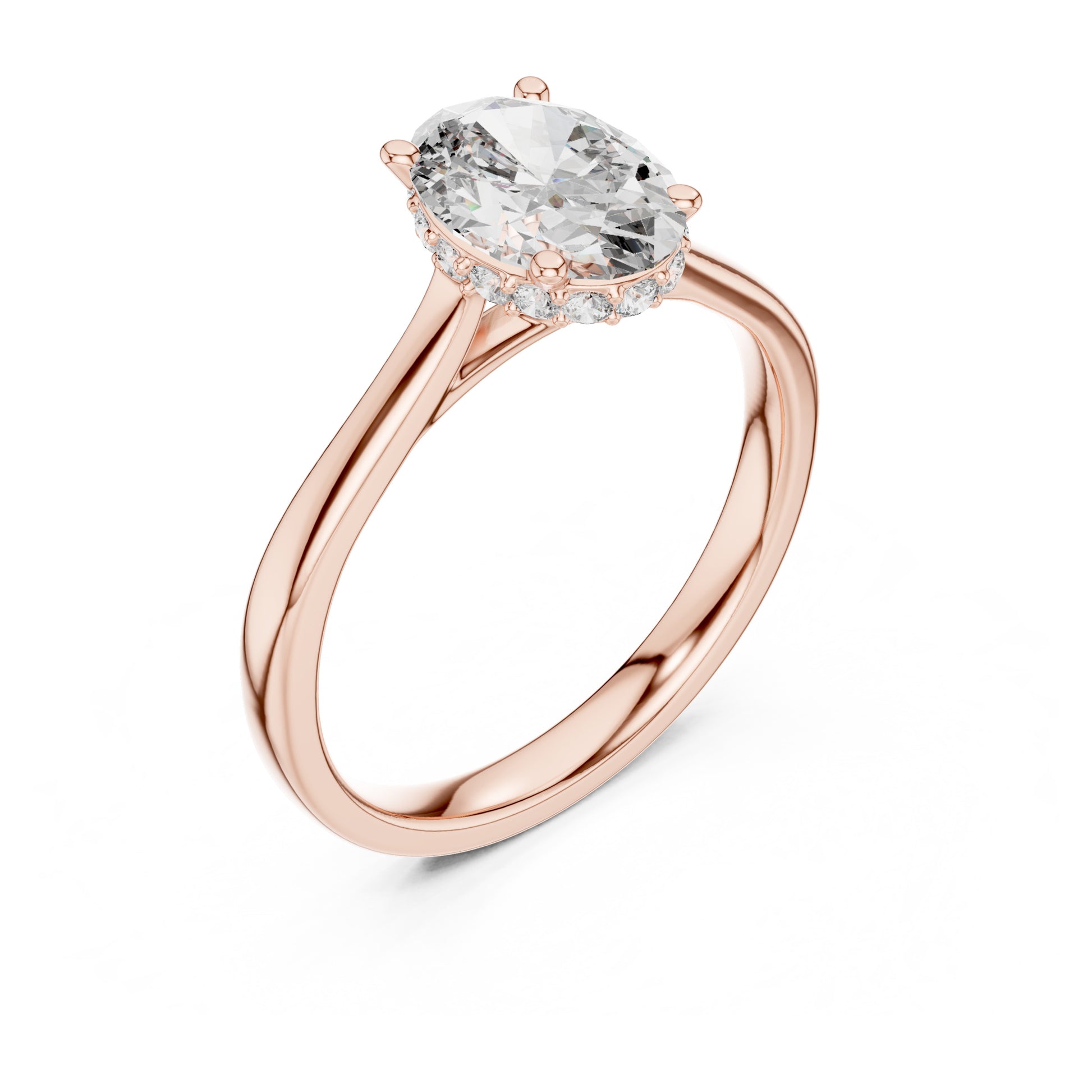 Celeste 2 Carat Oval Lab Grown Diamond Graduated Halo Ring
