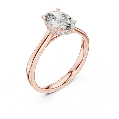 Celeste 2 Carat Oval Lab Grown Diamond Graduated Halo Ring