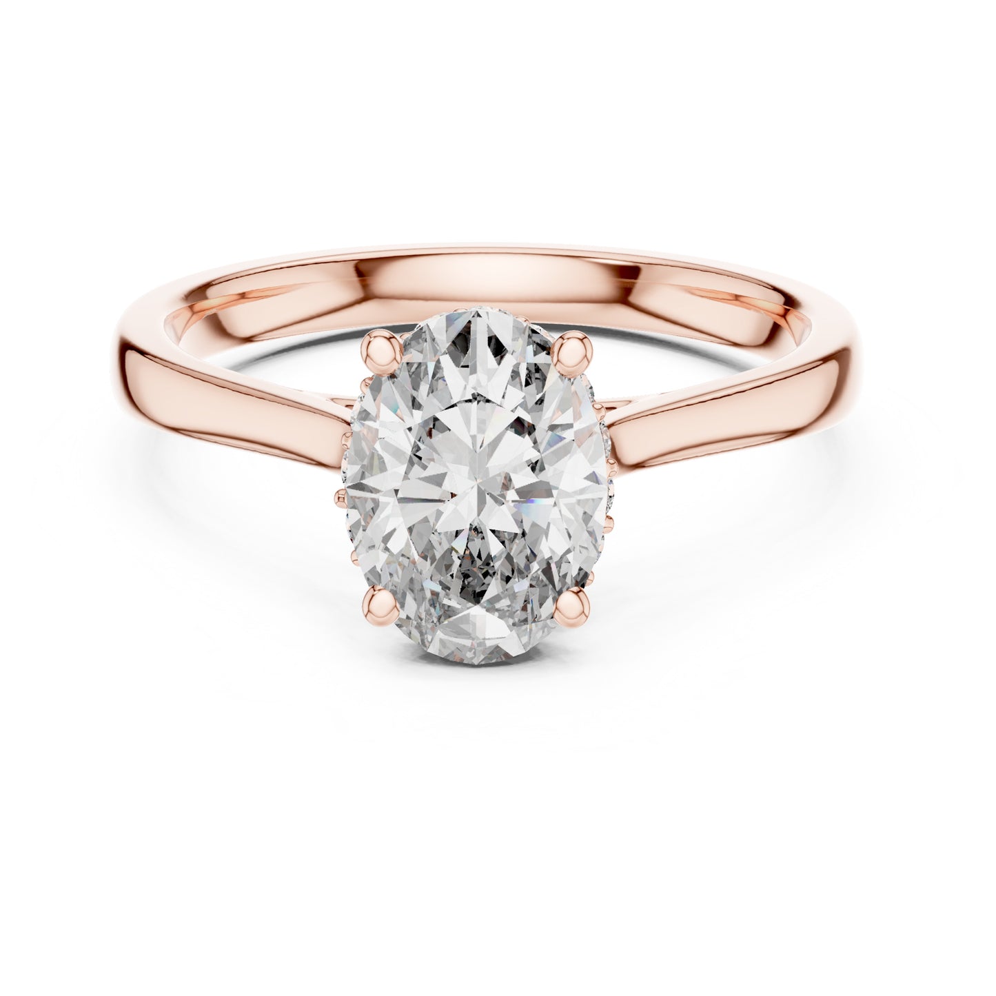 Celeste 2 Carat Oval Lab Grown Diamond Graduated Halo Ring