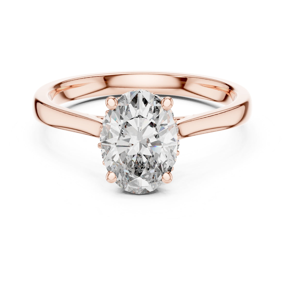 Celeste 2 Carat Oval Lab Grown Diamond Graduated Halo Ring
