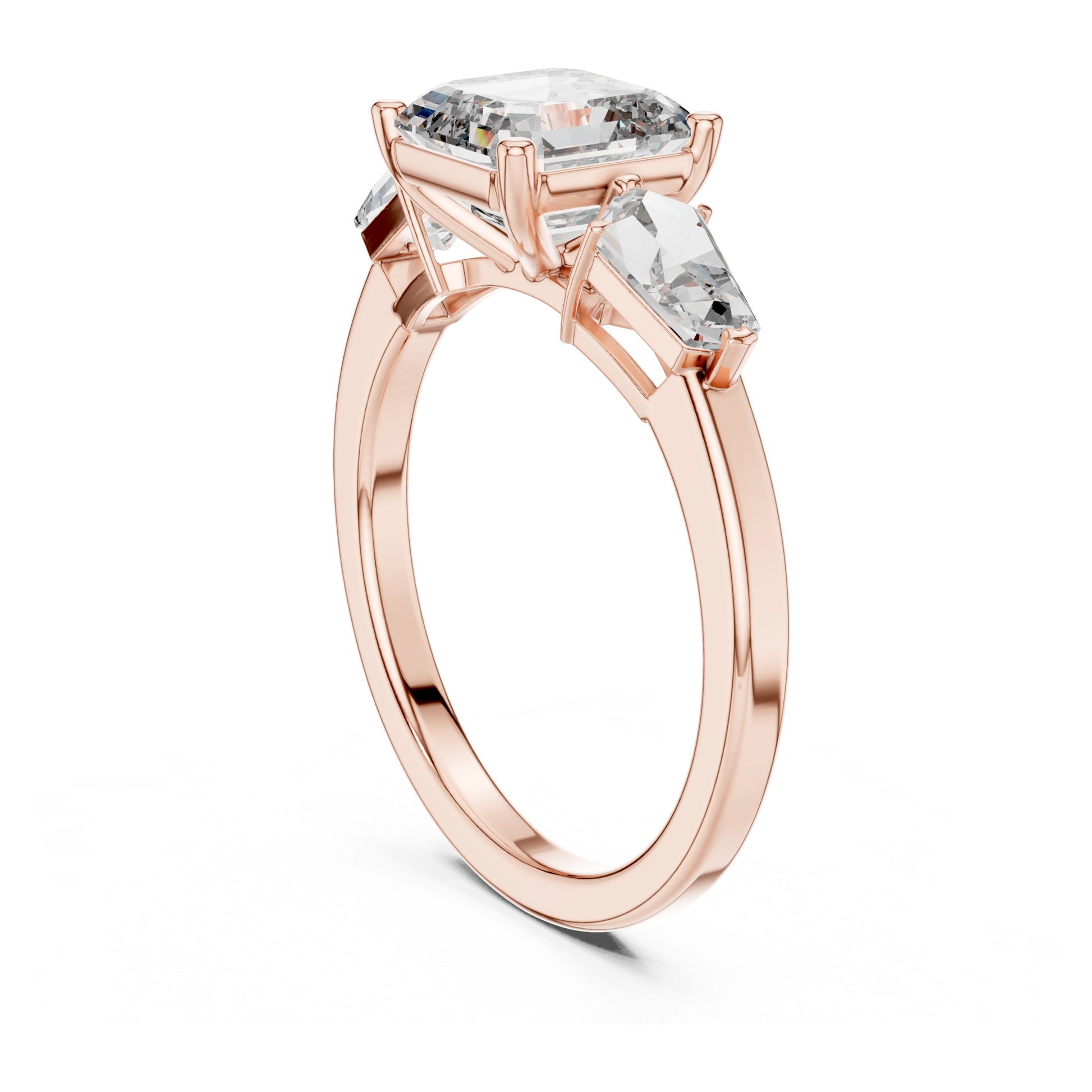 Vera 2 Carat Round Lab Grown Diamond Collet Three Stone Ring