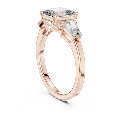 Vera 2 Carat Round Lab Grown Diamond Collet Three Stone Ring