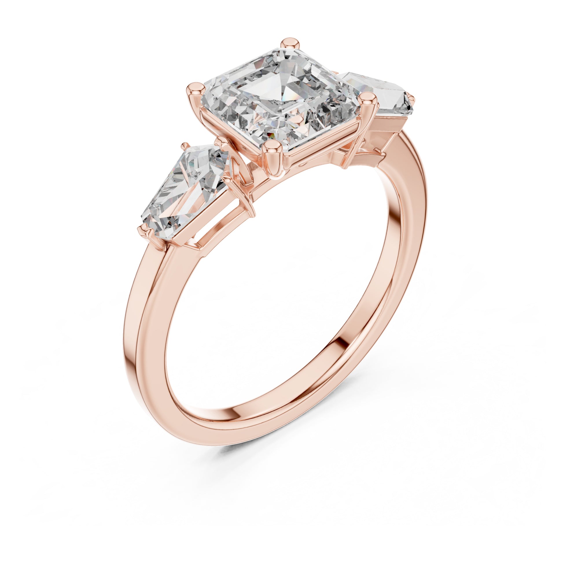 Vera 2 Carat Round Lab Grown Diamond Collet Three Stone Ring