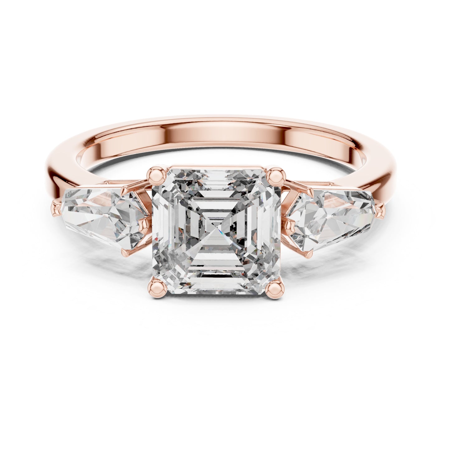 Vera 2 Carat Round Lab Grown Diamond Collet Three Stone Ring