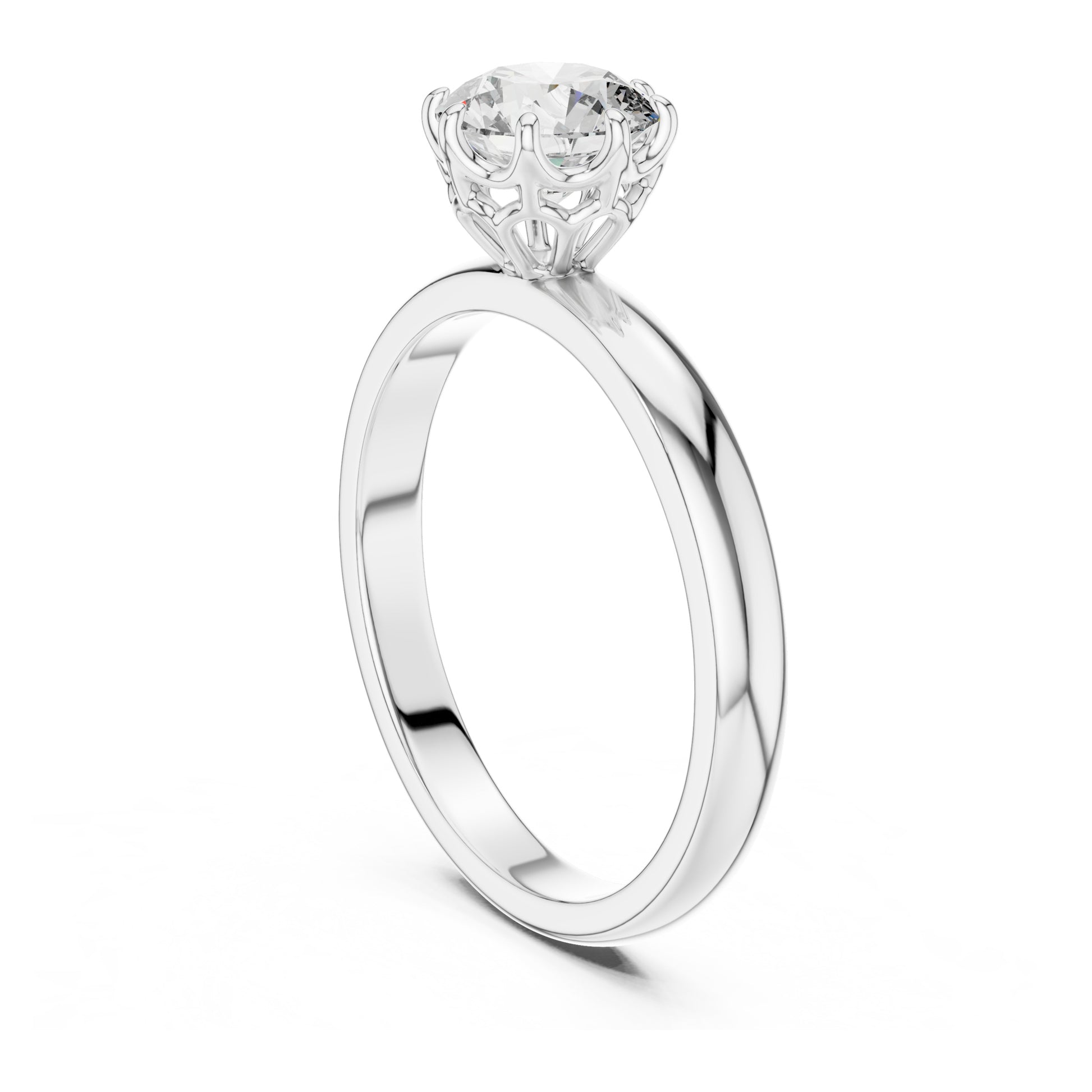Clara 1 Carat Round Lab Grown Diamond Claw Solitaire Engagement Ring 01-0002