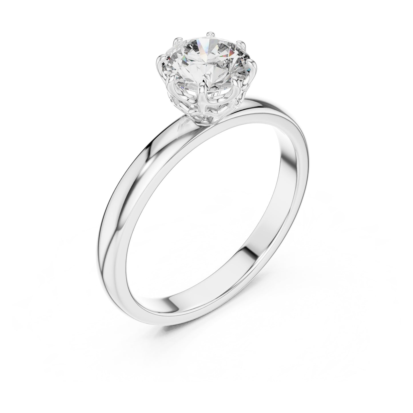 Clara 1 Carat Round Lab Grown Diamond Claw Solitaire Engagement Ring 01-0002