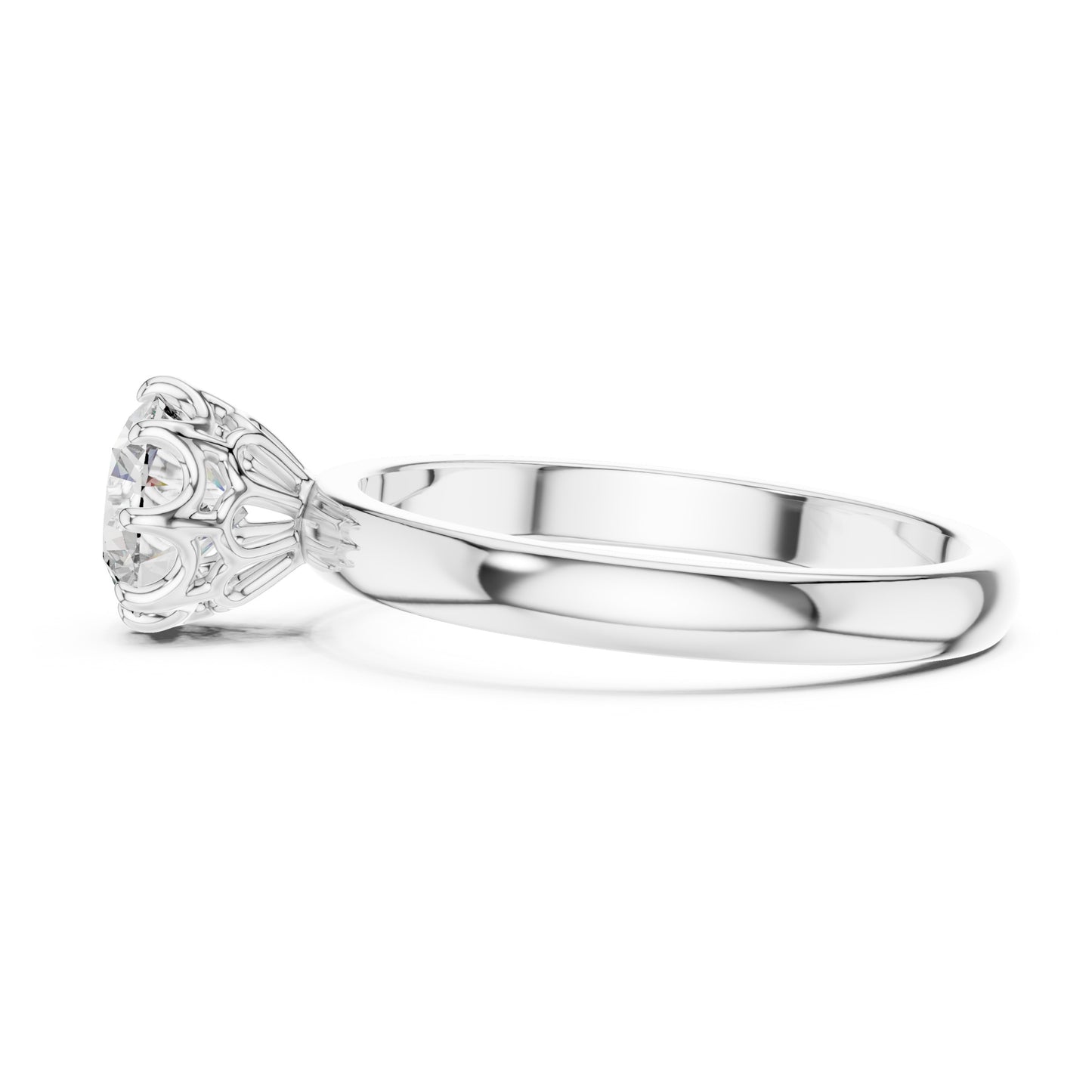 Clara 1 Carat Round Lab Grown Diamond Claw Solitaire Engagement Ring 01-0002