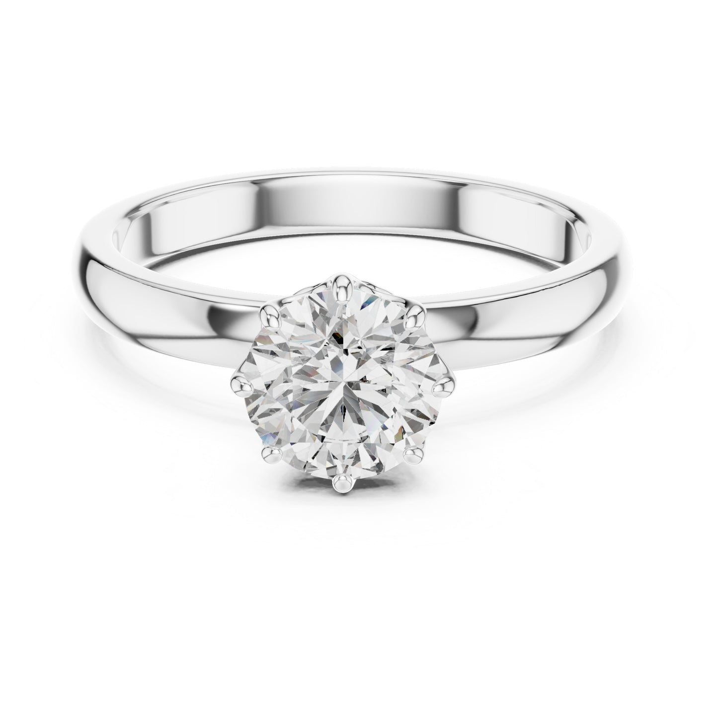 Clara 1 Carat Round Lab Grown Diamond Claw Solitaire Engagement Ring 01-0002