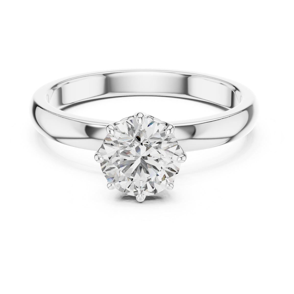 Clara 1 Carat Round Lab Grown Diamond Claw Solitaire Engagement Ring 01-0002