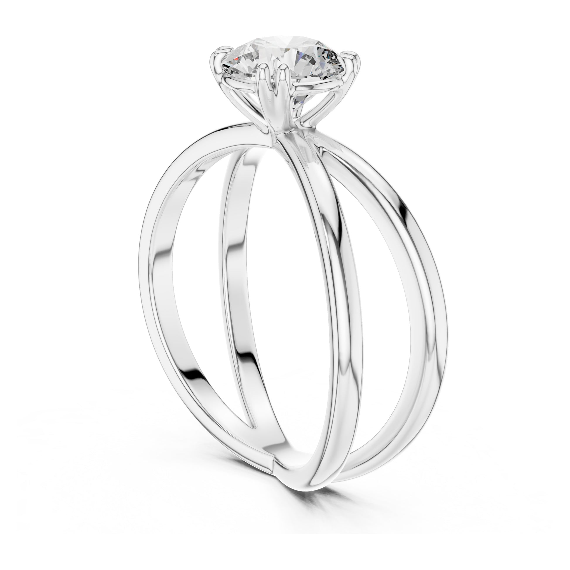Livia 1 Carat Round Lab Grown Diamond Split Shank Engagement Ring