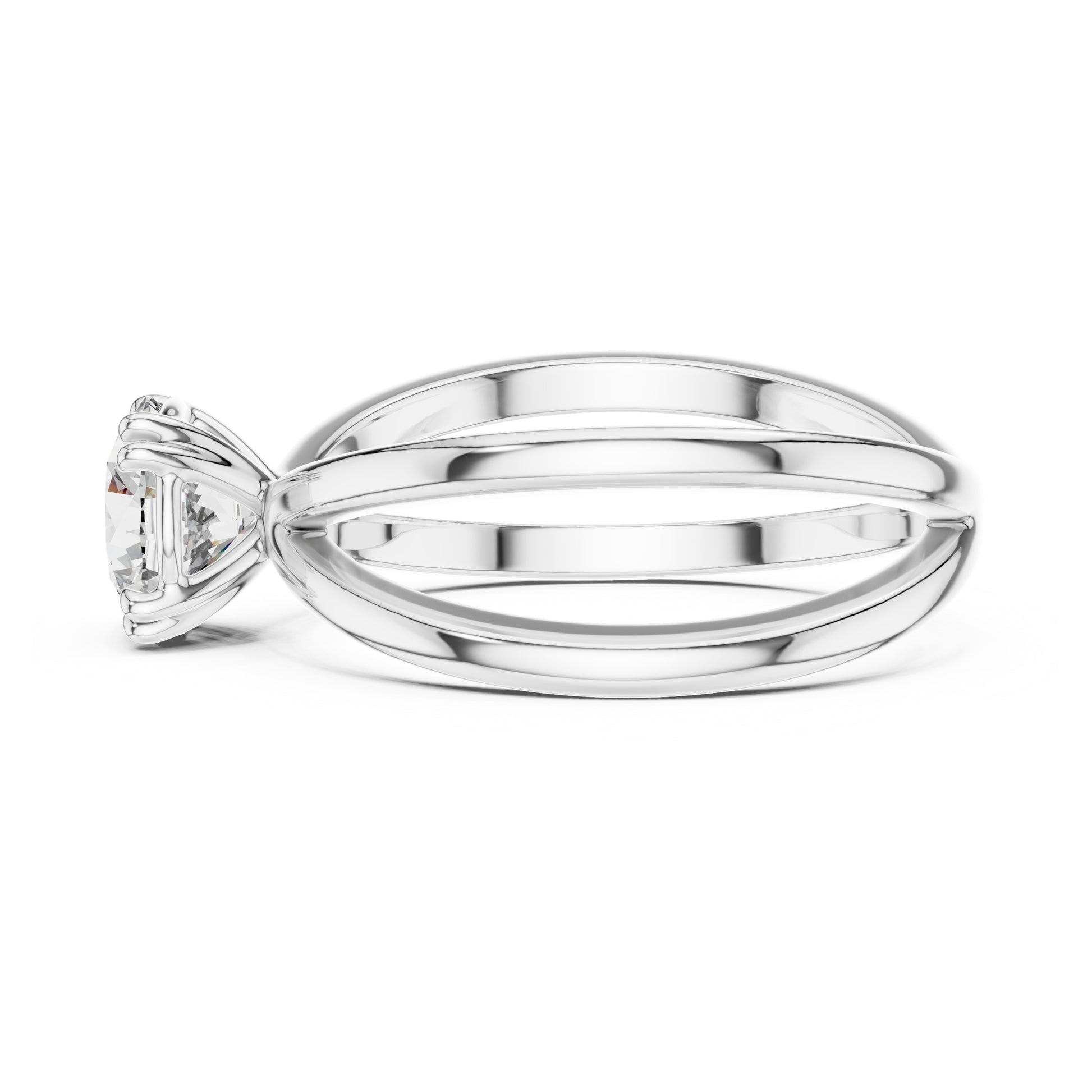 Livia 1 Carat Round Lab Grown Diamond Split Shank Engagement Ring