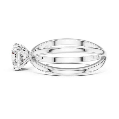 Livia 1 Carat Round Lab Grown Diamond Split Shank Engagement Ring