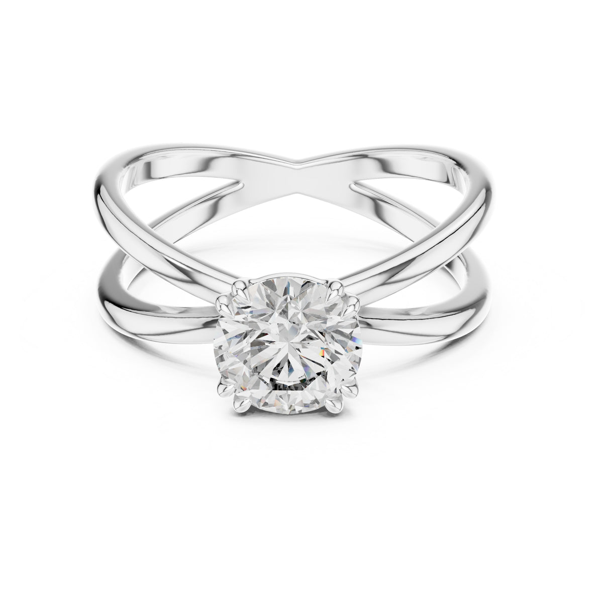 Livia 1 Carat Round Lab Grown Diamond Split Shank Engagement Ring