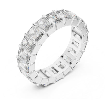 Aurora 6 Carat Emerald Lab Grown Diamond Emerald Cut Eternity Ring