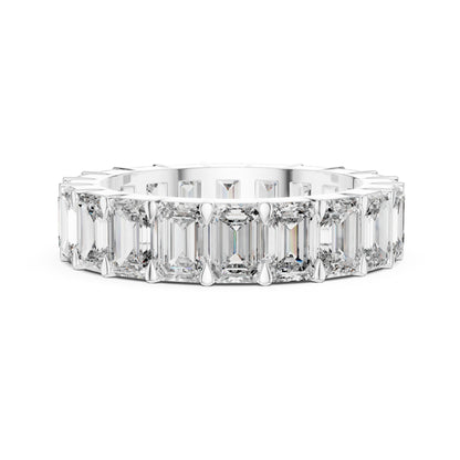 Aurora 6 Carat Emerald Lab Grown Diamond Emerald Cut Eternity Ring