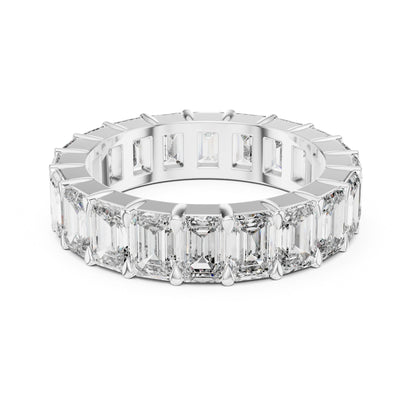 Aurora 6 Carat Emerald Lab Grown Diamond Emerald Cut Eternity Ring
