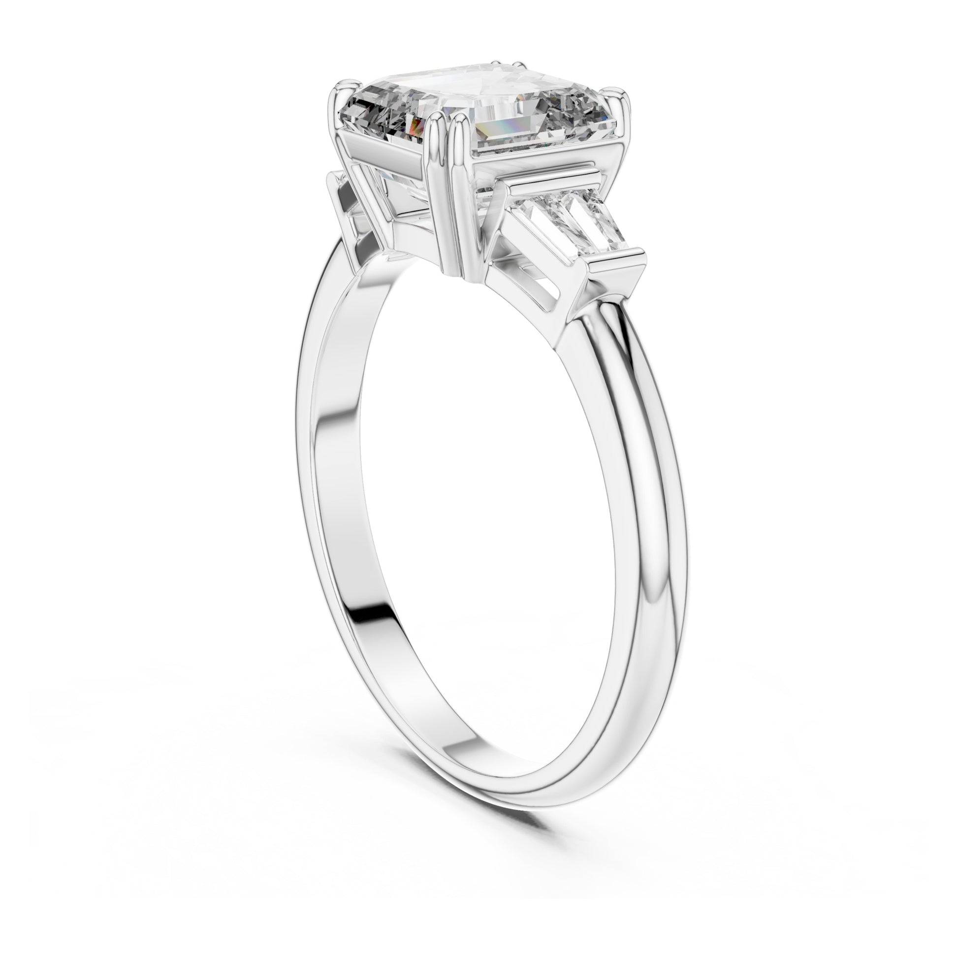 Vera 2 Carat Emerald Lab Grown Diamond Graduated Three Stone Ring