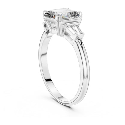 Vera 2 Carat Emerald Lab Grown Diamond Graduated Three Stone Ring