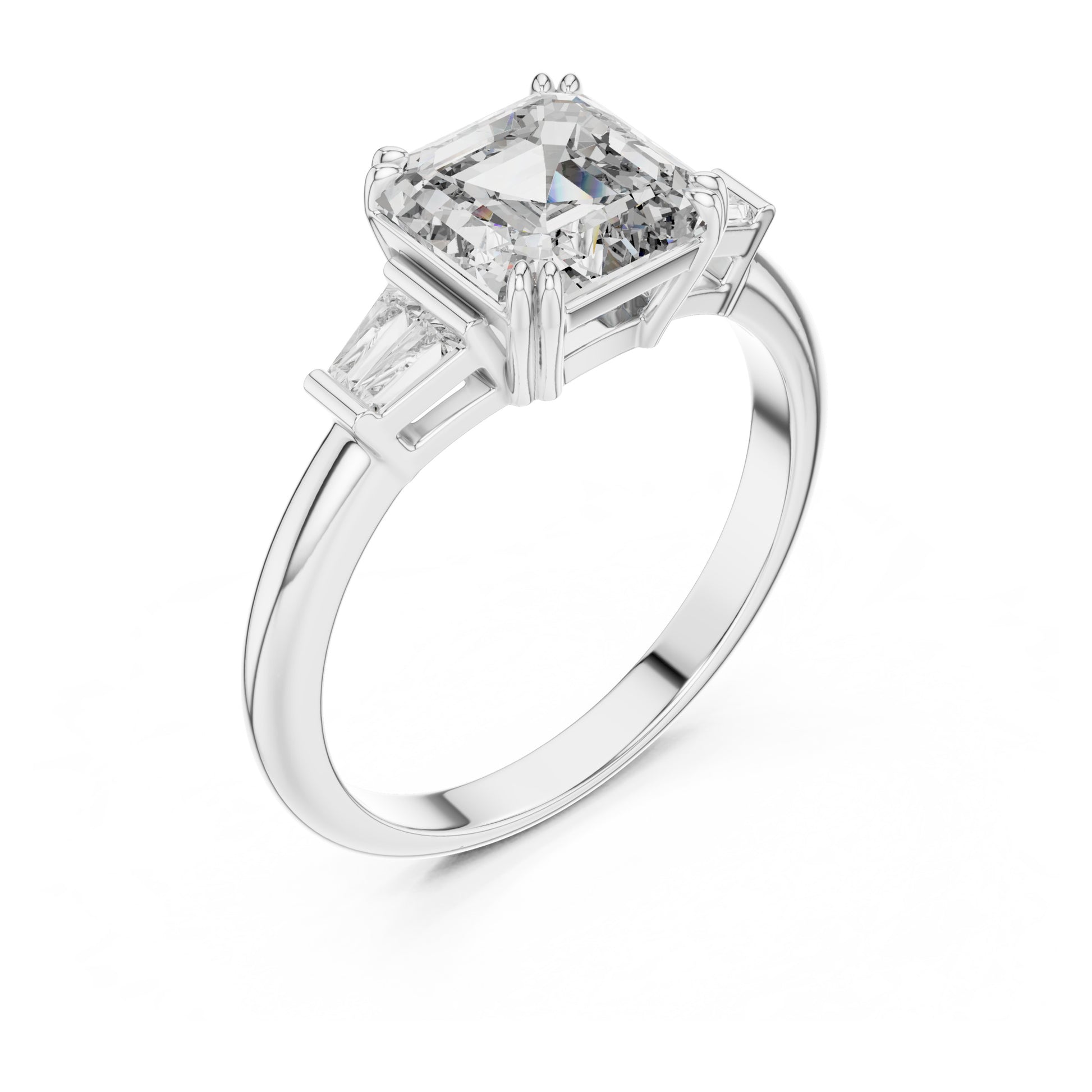 Vera 2 Carat Emerald Lab Grown Diamond Graduated Three Stone Ring