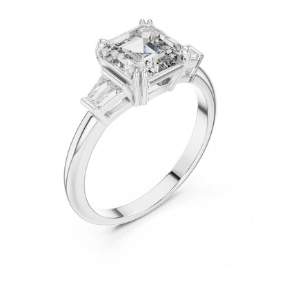 Vera 2 Carat Emerald Lab Grown Diamond Graduated Three Stone Ring