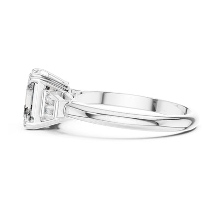 Vera 2 Carat Emerald Lab Grown Diamond Graduated Three Stone Ring