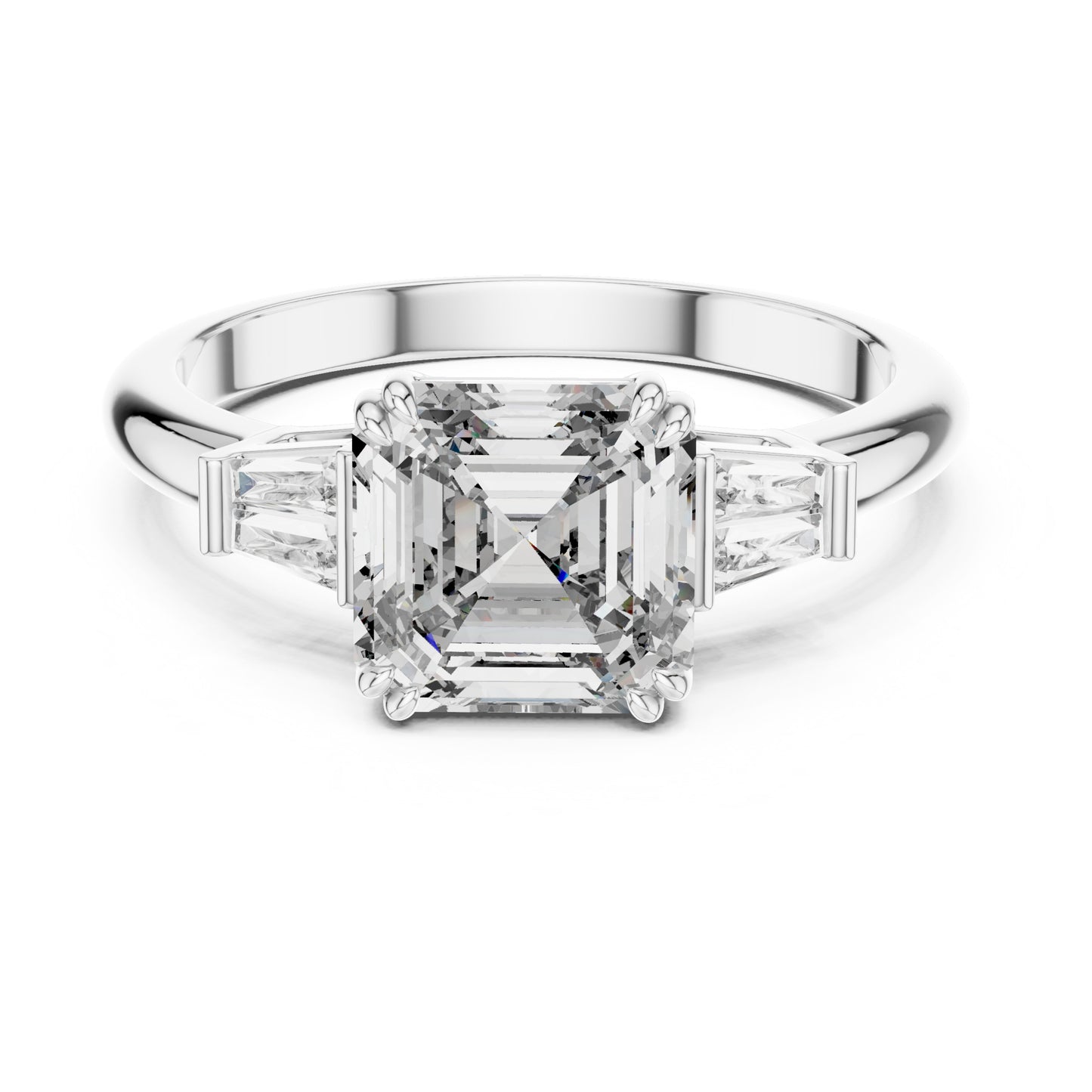 Vera 2 Carat Emerald Lab Grown Diamond Graduated Three Stone Ring