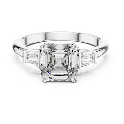 Vera 2 Carat Emerald Lab Grown Diamond Graduated Three Stone Ring