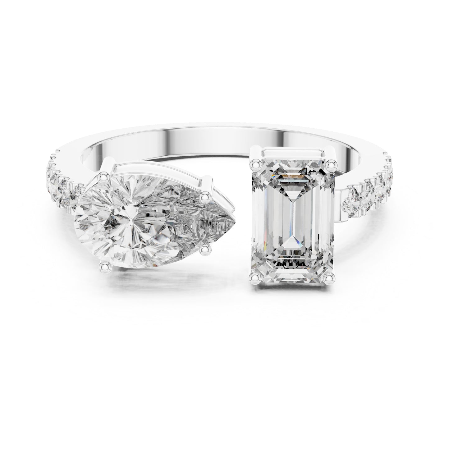 Vera 2 Carat Pear Lab Grown Diamond Toi et Moi Ring