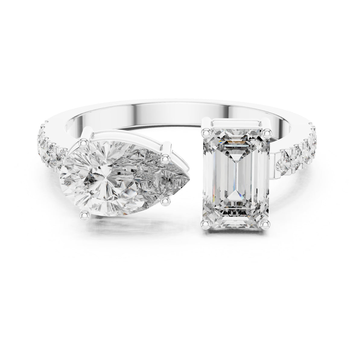 Vera 2 Carat Pear Lab Grown Diamond Toi et Moi Ring