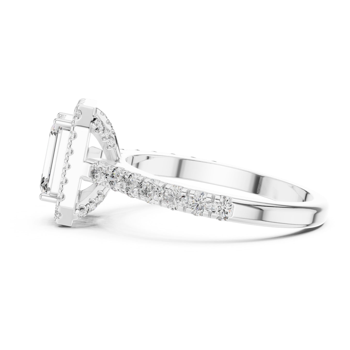 Celeste 1 Carat Emerald Lab Grown Diamond Halo Ring