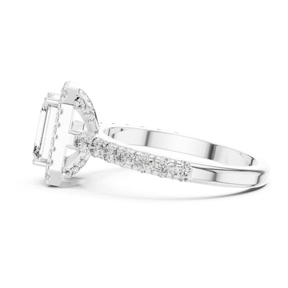 Celeste 1 Carat Emerald Lab Grown Diamond Halo Ring