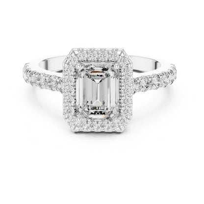 Celeste 1 Carat Emerald Lab Grown Diamond Halo Ring