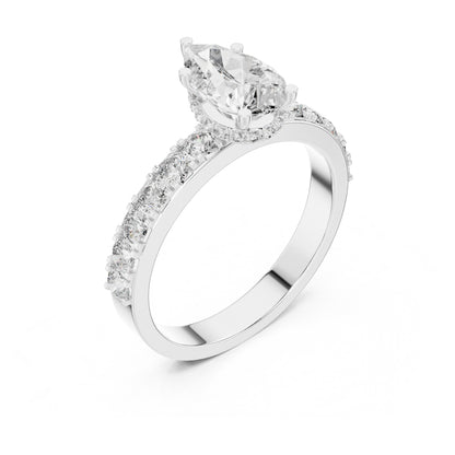 Celeste 1 Carat Pear Lab Grown Diamond Halo Ring