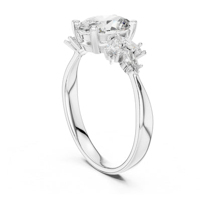 Flora 1 Carat Oval Lab Grown Diamond Engagement Ring