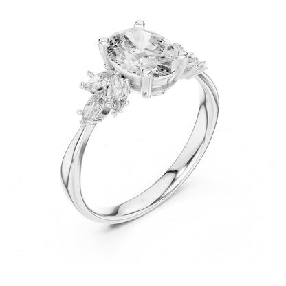 Flora 1 Carat Oval Lab Grown Diamond Engagement Ring