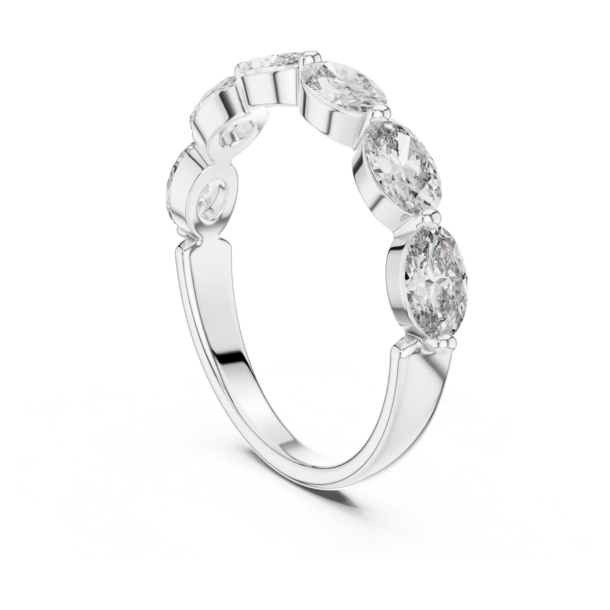 Aurora 2 Carat Oval Lab Grown Diamond Half Eternity Ring