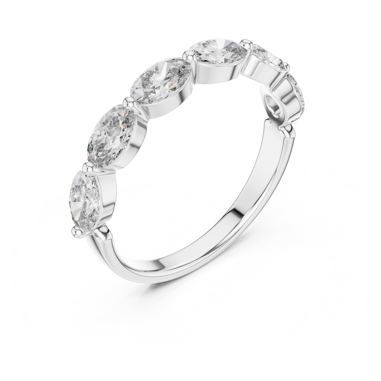 Aurora 2 Carat Oval Lab Grown Diamond Half Eternity Ring