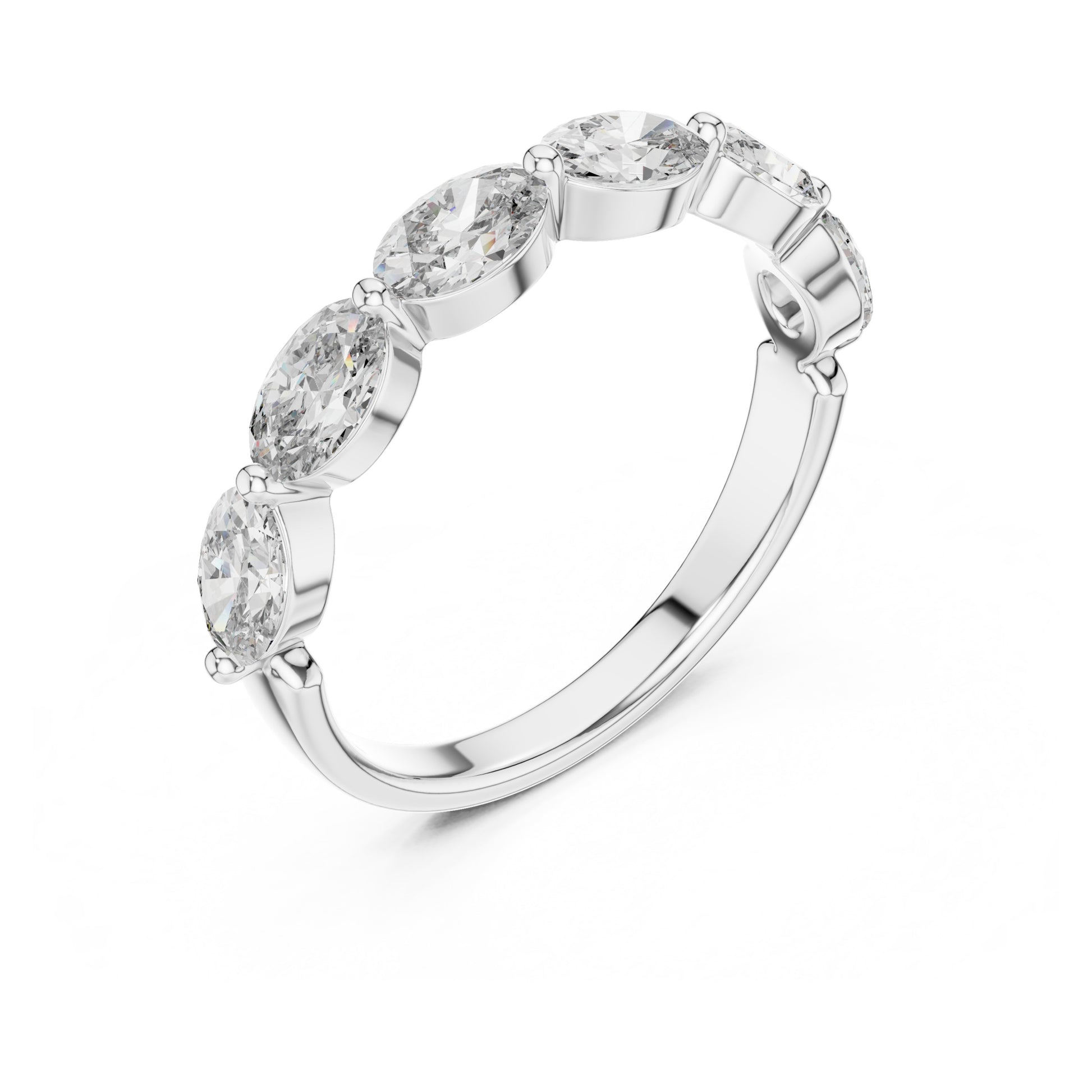 Aurora 2 Carat Oval Lab Grown Diamond Half Eternity Ring