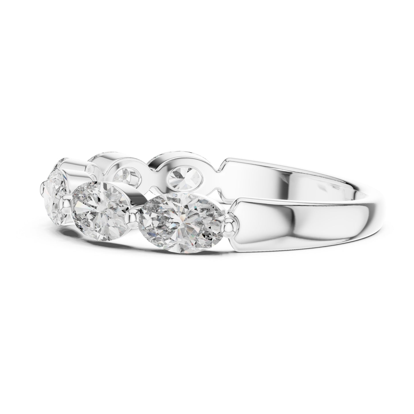 Aurora 2 Carat Oval Lab Grown Diamond Half Eternity Ring