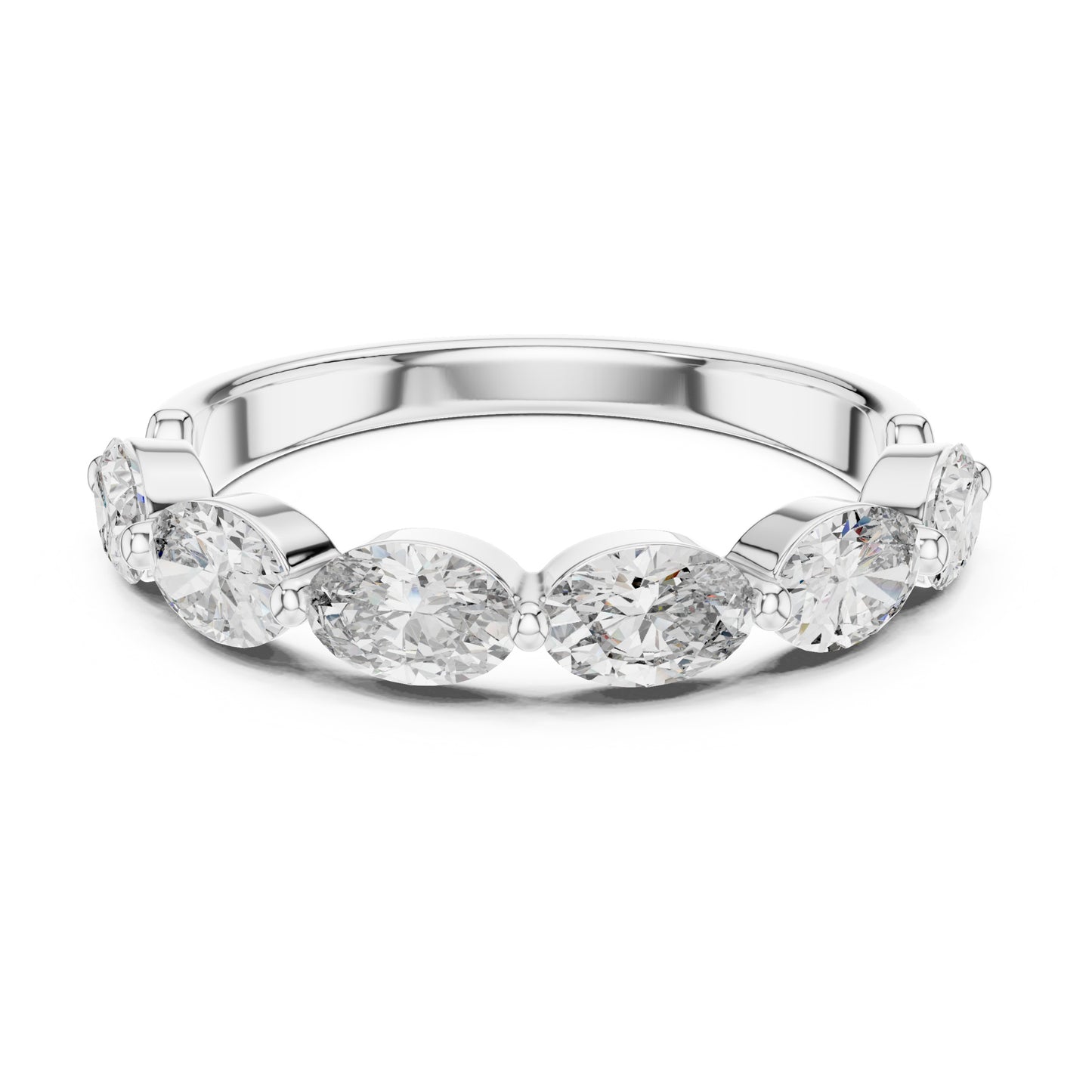 Aurora 2 Carat Oval Lab Grown Diamond Half Eternity Ring