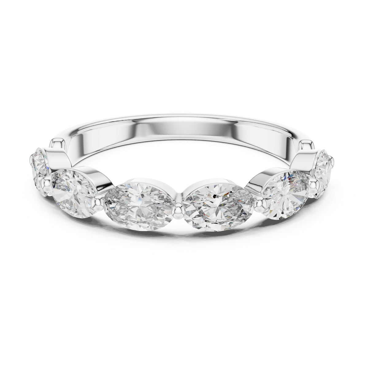 Aurora 2 Carat Oval Lab Grown Diamond Half Eternity Ring